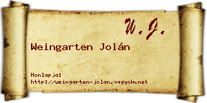 Weingarten Jolán névjegykártya